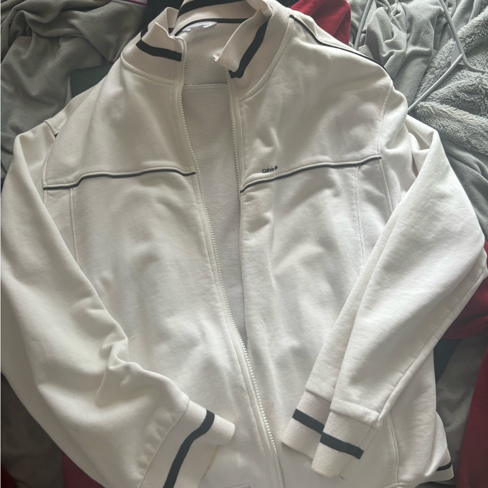 CALVIN KLEIN vintage white zip up
